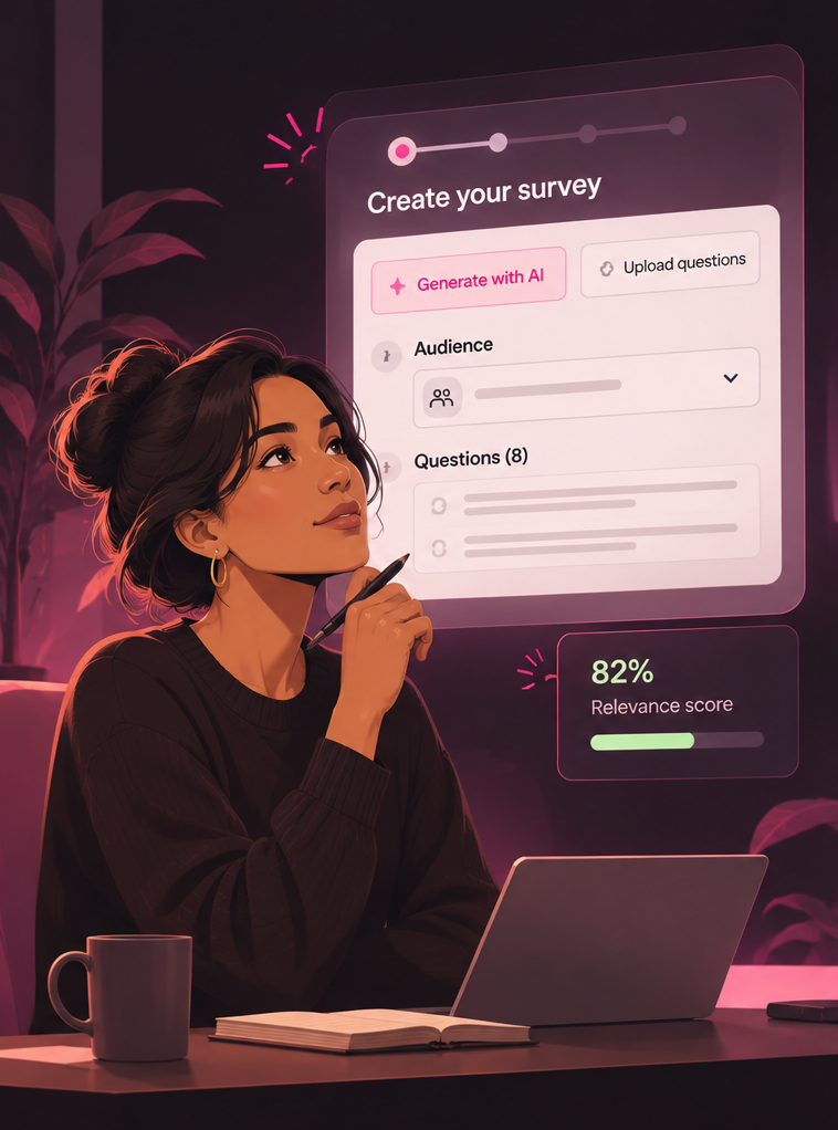 Researcher creating a survey.